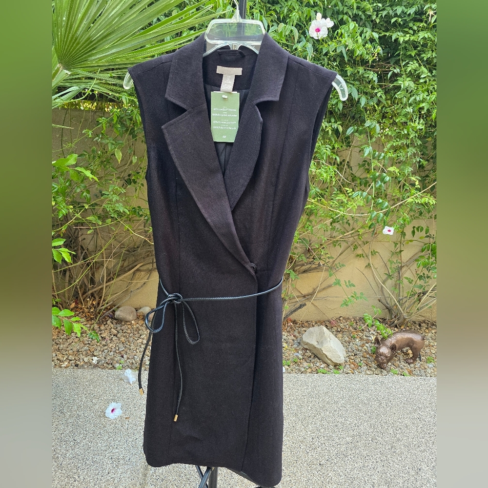 NWT H&M Chic Tie Belt Jacket Dress with Notched Lapels - Picture 3 of 8